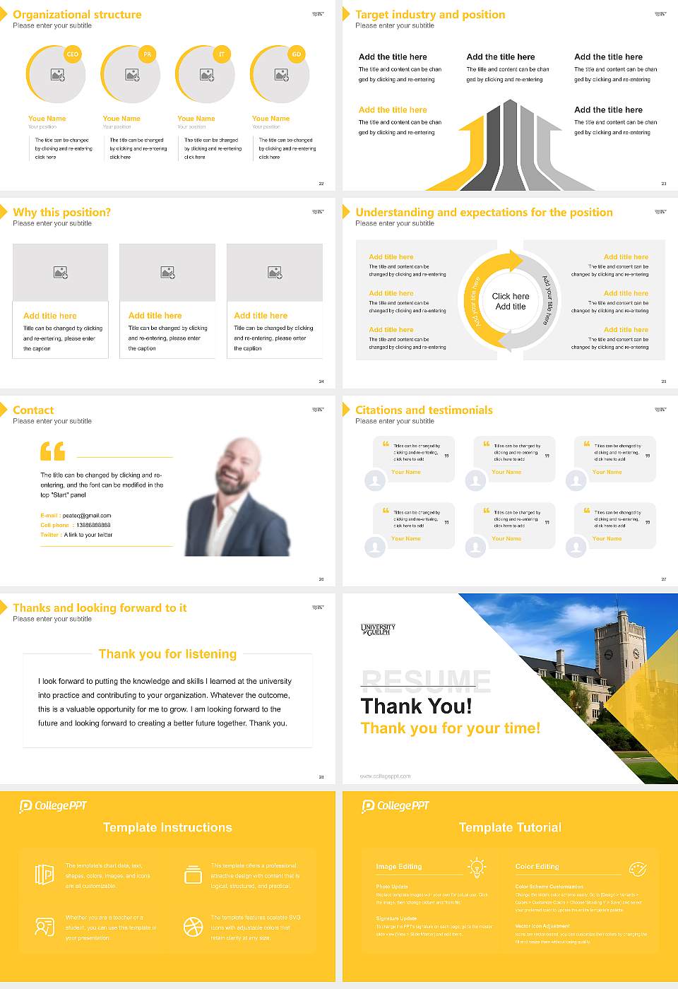 University of Guelph Resume PPT Template16:9 ratio PPT effect preview image4