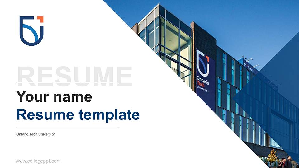 Ontario Tech University Resume PPT Template16:9 ratio PPT effect preview image