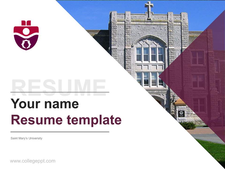 Saint Mary’s University Resume PPT Template4:3 ratio PPT effect preview image5