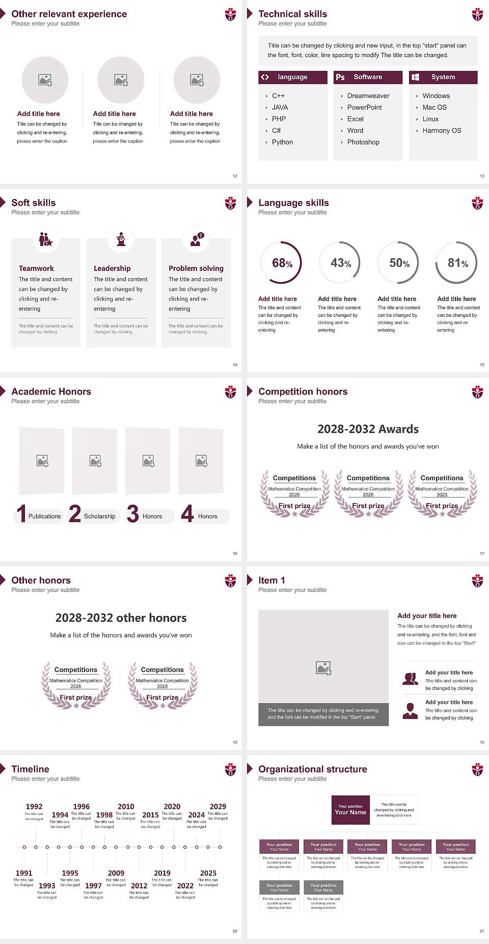Saint Mary’s University Resume PPT Template4:3 ratio PPT effect preview image3
