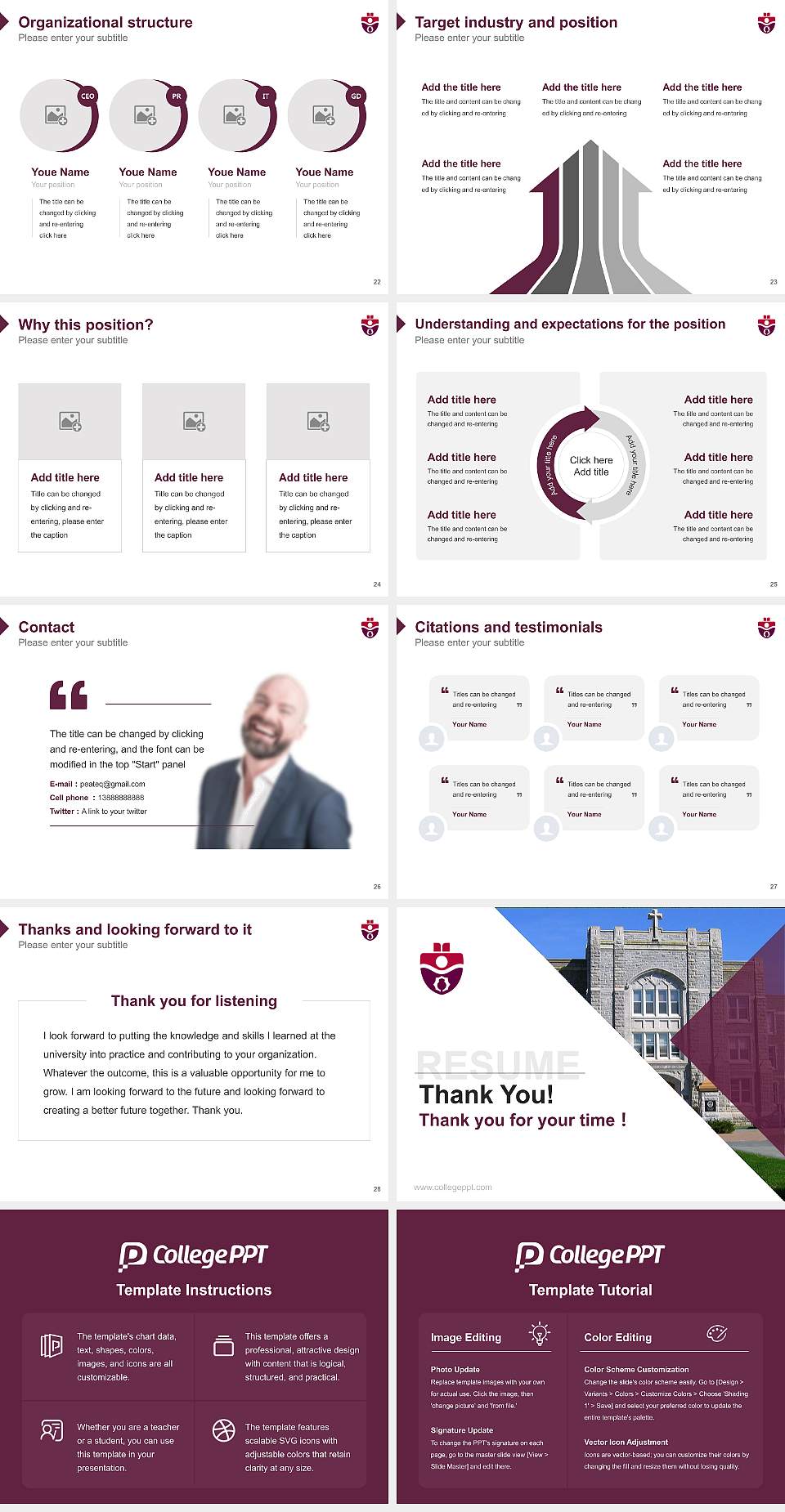 Saint Mary’s University Resume PPT Template4:3 ratio PPT effect preview image4