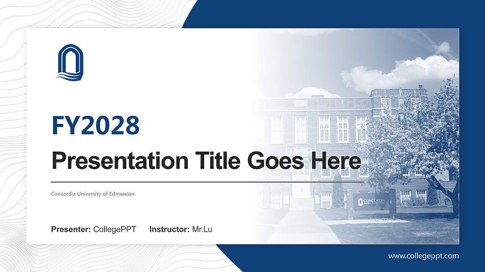 Concordia University of Edmonton Academic Presentation/Research Findings Report PPT Template16:9 ratio PPT effect preview image