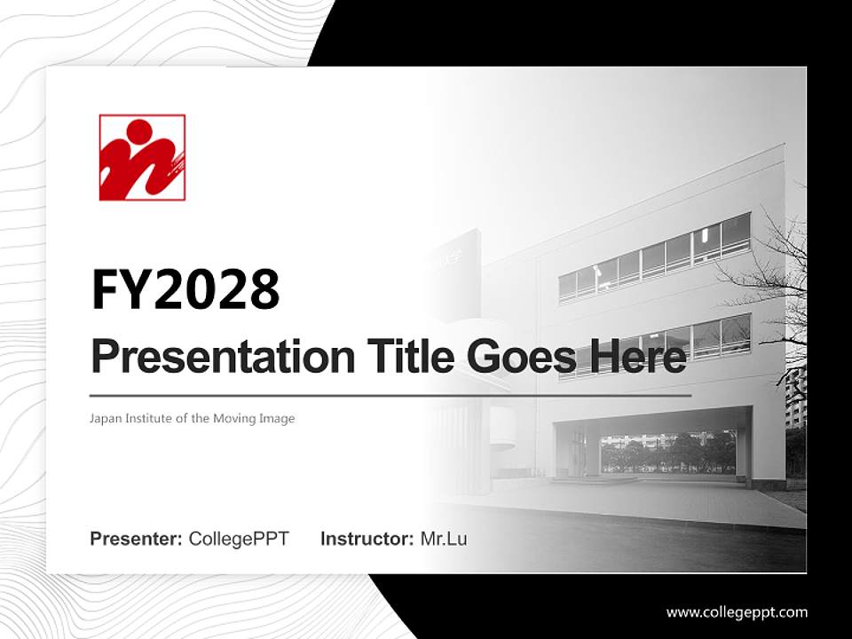 Japan Institute of the Moving Image Academic Presentation/Research Findings Report PPT Template4:3 ratio PPT effect preview image5