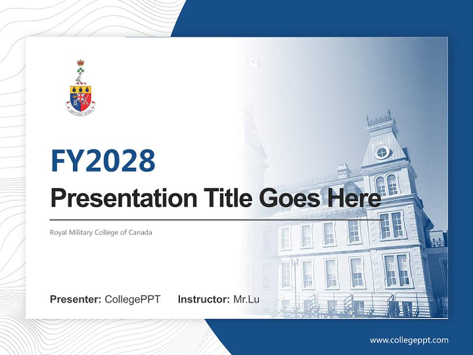 Royal Military College of Canada Academic Presentation/Research Findings Report PPT Template4:3 ratio PPT effect preview image5