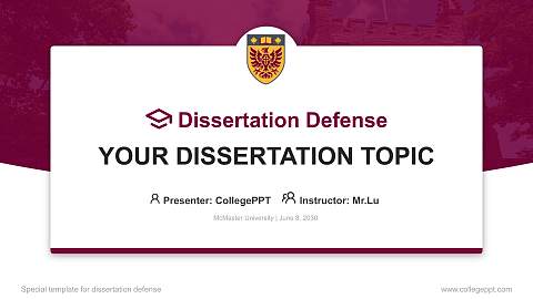 McMaster University Graduation Thesis Defense PPT Template