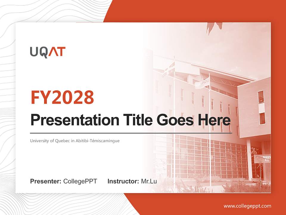 University of Quebec in Abitibi-Témiscamingue Academic Presentation/Research Findings Report PPT Template4:3 ratio PPT effect preview image5