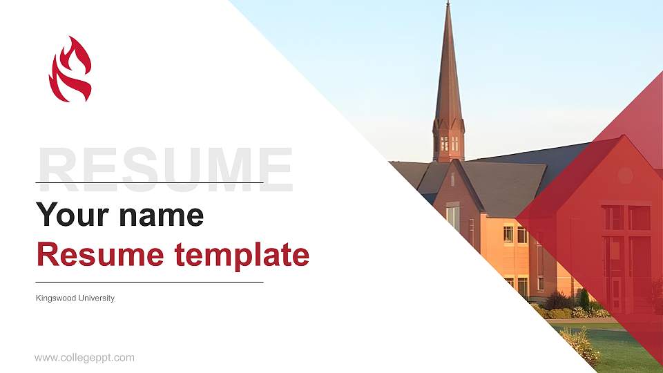 Kingswood University Resume PPT Template16:9 ratio PPT effect preview image