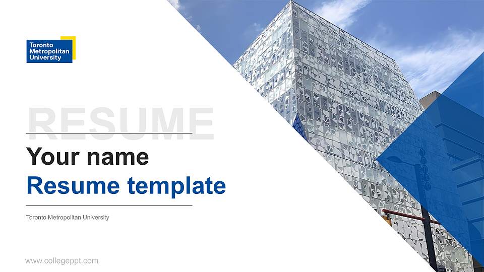 Toronto Metropolitan University Resume PPT Template16:9 ratio PPT effect preview image