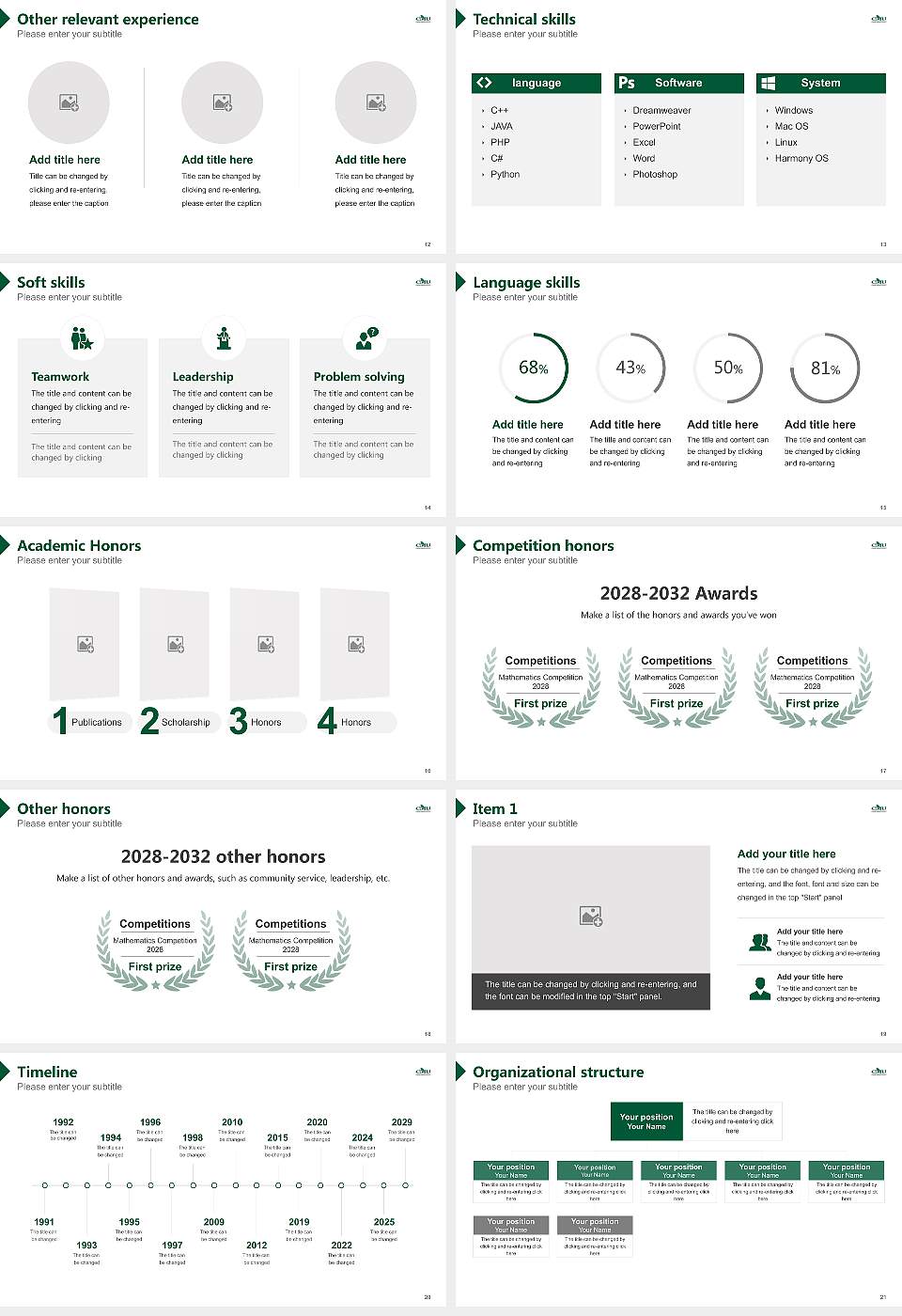 Canadian Mennonite University Resume PPT Template16:9 ratio PPT effect preview image3