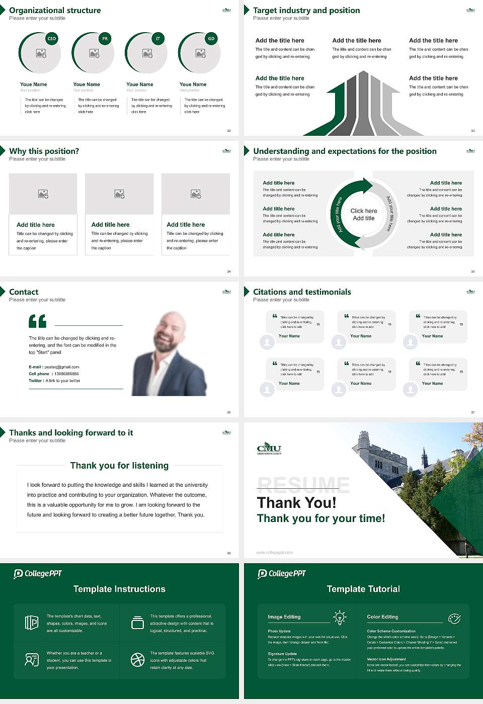 Canadian Mennonite University Resume PPT Template16:9 ratio PPT effect preview image4