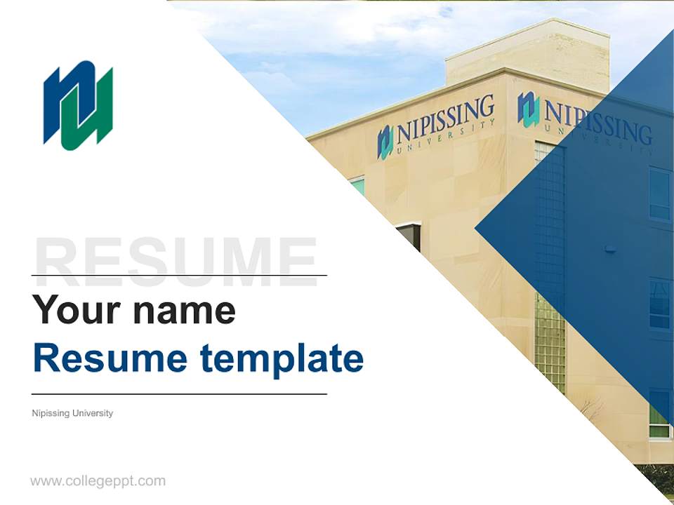 Nipissing University Resume PPT Template4:3 ratio PPT effect preview image5