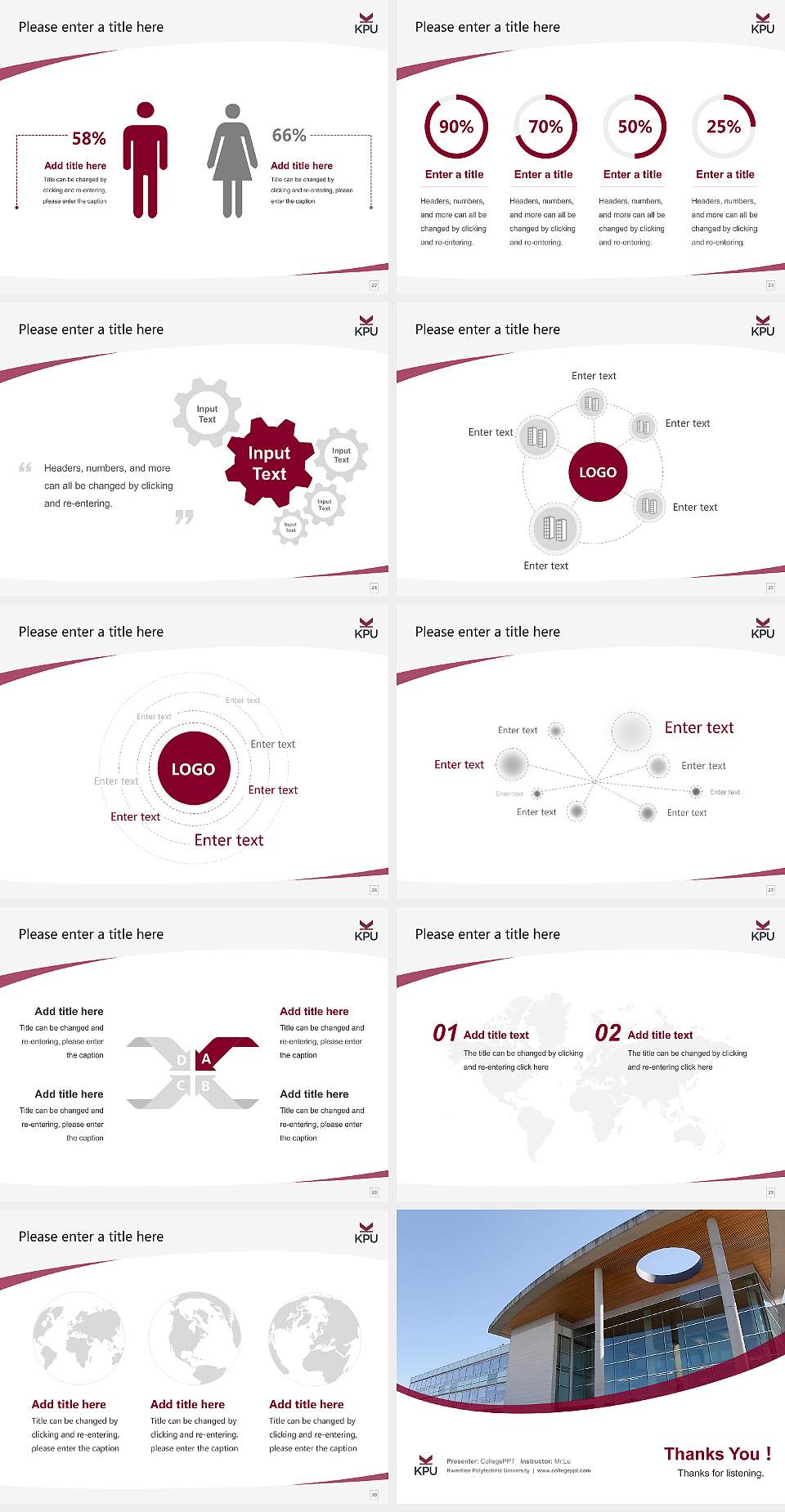 Kwantlen Polytechnic University Course/Courseware Creation PPT Template4:3 ratio PPT effect preview image4