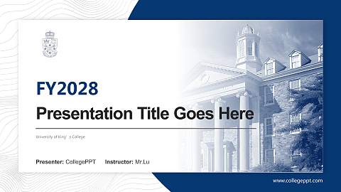 University of King’s College Academic Presentation/Research Findings Report PPT Template