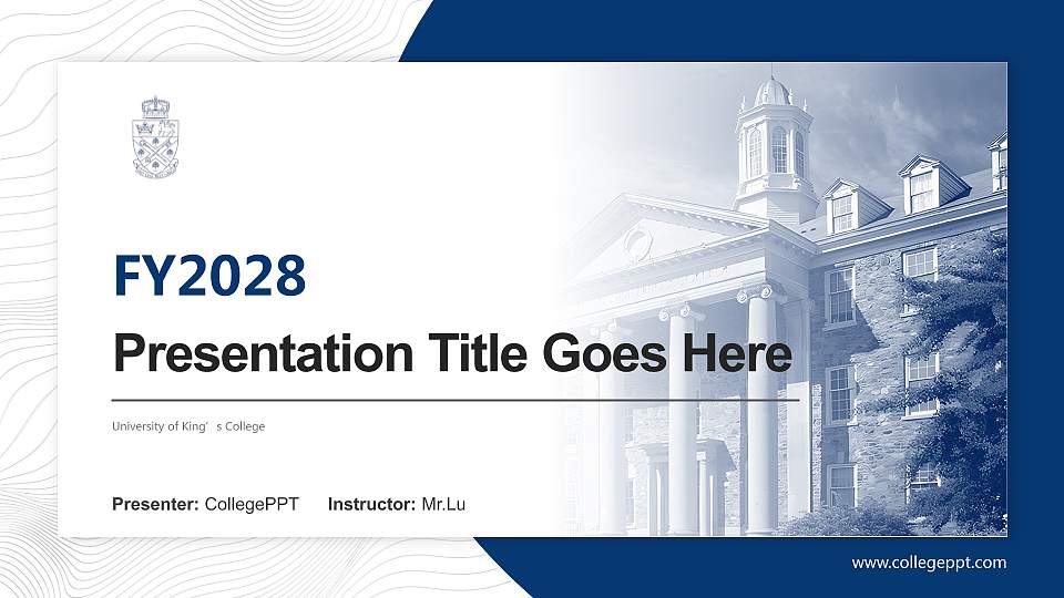 University of King’s College Academic Presentation/Research Findings Report PPT Template16:9 ratio PPT effect preview image