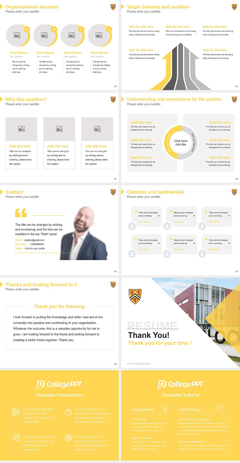 University of Waterloo Resume PPT Template4:3 ratio PPT effect preview image4