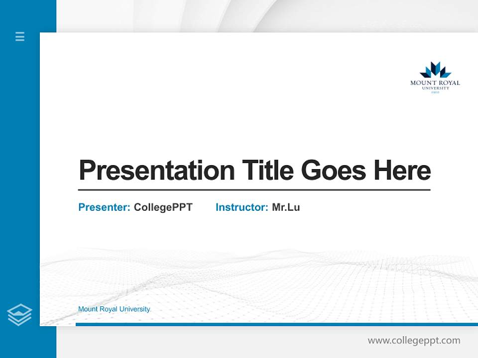 Mount Royal University Thesis Proposal/Graduation Defense PPT Template4:3 ratio PPT effect preview image5