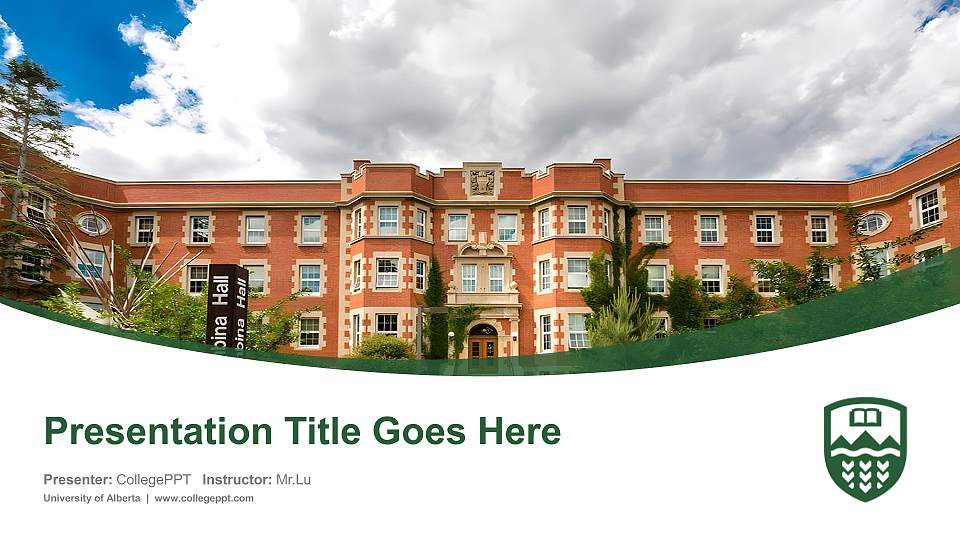 University of Alberta Course/Courseware Creation PPT Template16:9 ratio PPT effect preview image