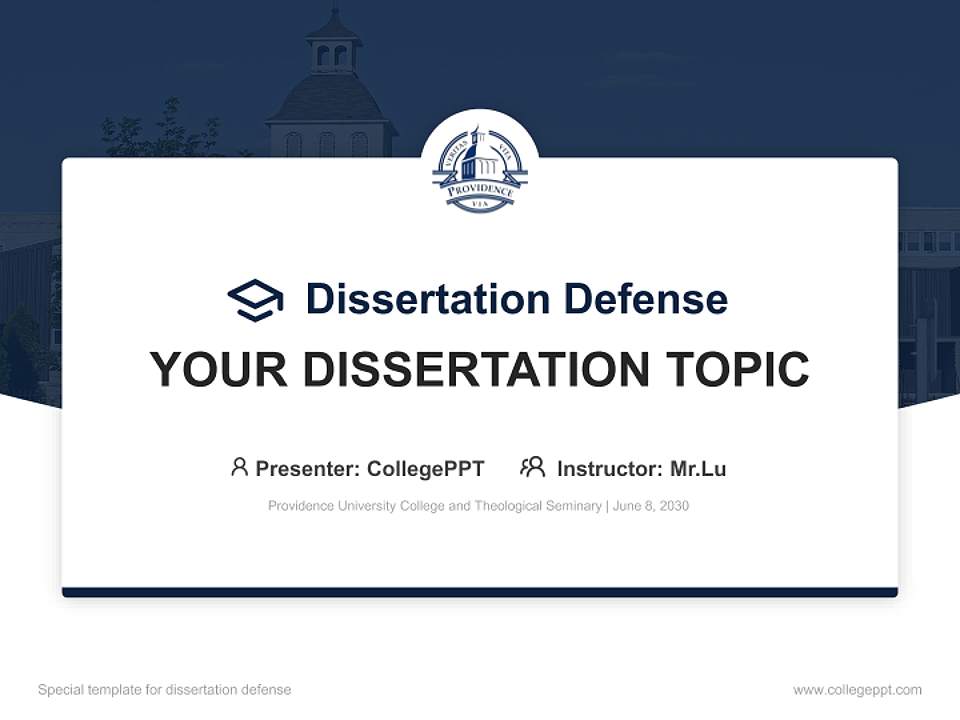 Providence University College and Theological Seminary Graduation Thesis Defense PPT Template4:3 ratio PPT effect preview image7