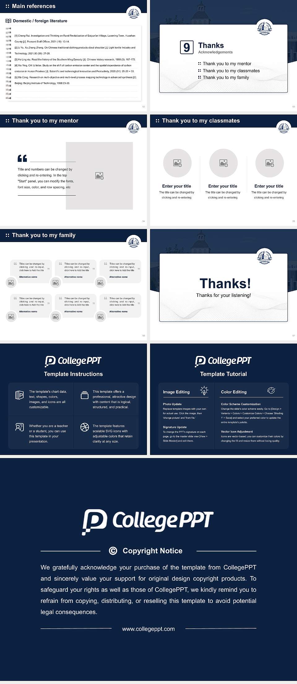 Providence University College and Theological Seminary Graduation Thesis Defense PPT Template4:3 ratio PPT effect preview image7