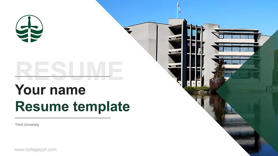 Trent University Resume PPT Template16:9 ratio PPT effect preview image