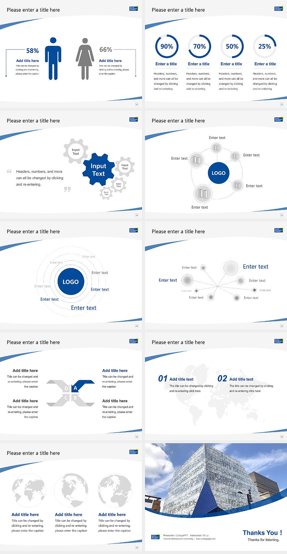 Toronto Metropolitan University Course/Courseware Creation PPT Template4:3 ratio PPT effect preview image4