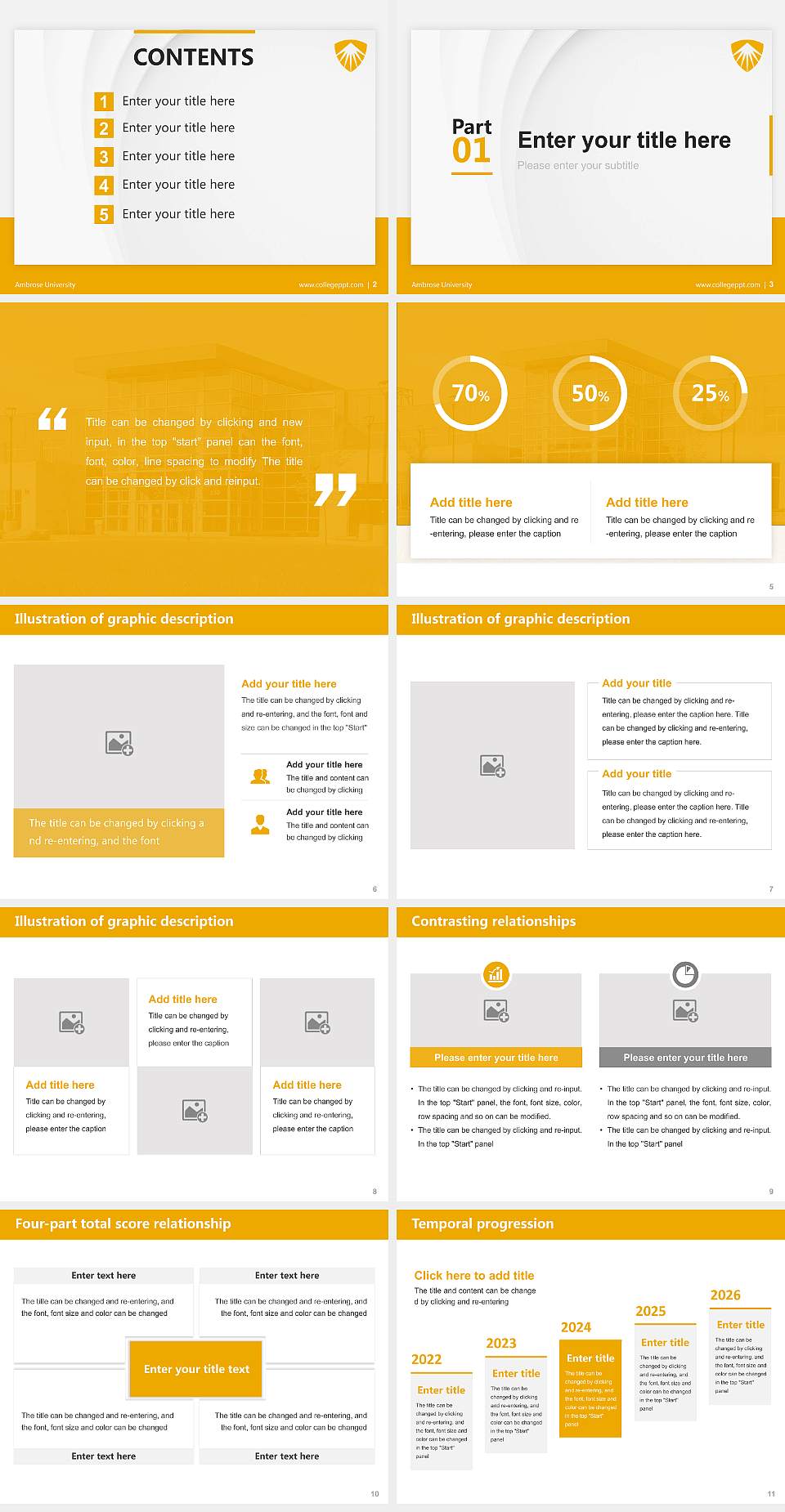 Ambrose University Thesis Proposal/Graduation Defense PPT Template4:3 ratio PPT effect preview image2