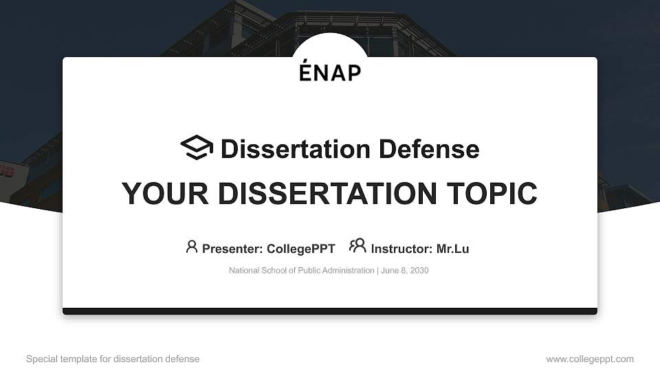 National School of Public Administration Graduation Thesis Defense PPT Template16:9 ratio PPT effect preview image