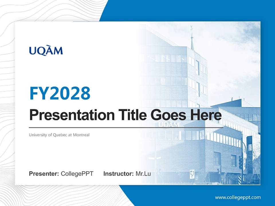 University of Quebec at Montreal Academic Presentation/Research Findings Report PPT Template4:3 ratio PPT effect preview image5