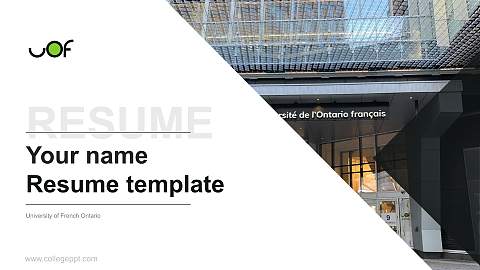 University of French Ontario Resume PPT Template