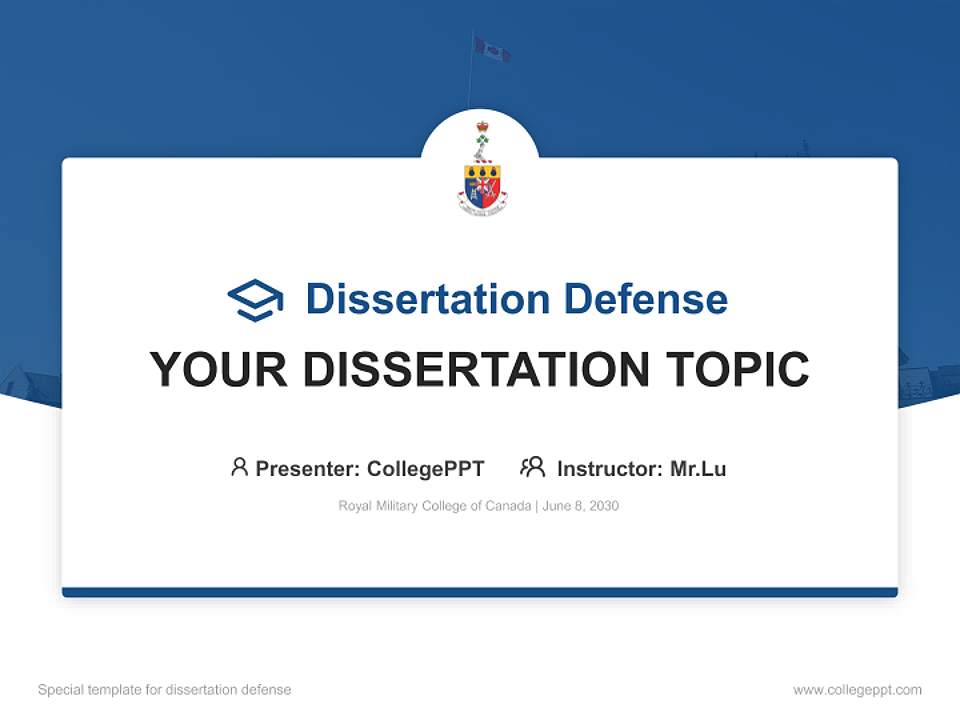 Royal Military College of Canada Graduation Thesis Defense PPT Template4:3 ratio PPT effect preview image7