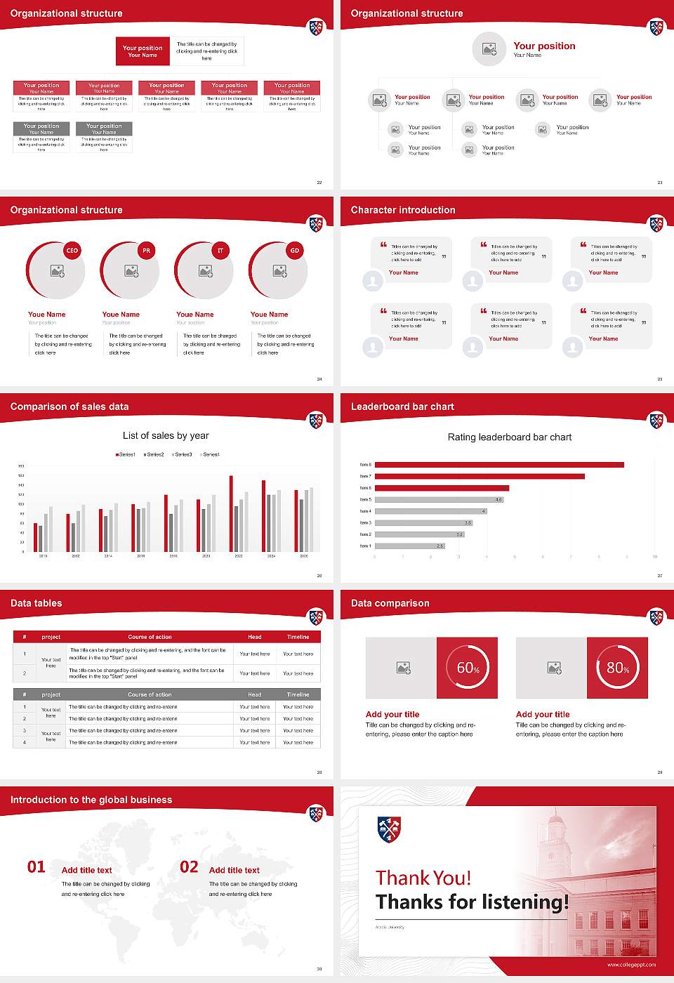 Acadia University Academic Presentation/Research Findings Report PPT Template16:9 ratio PPT effect preview image4