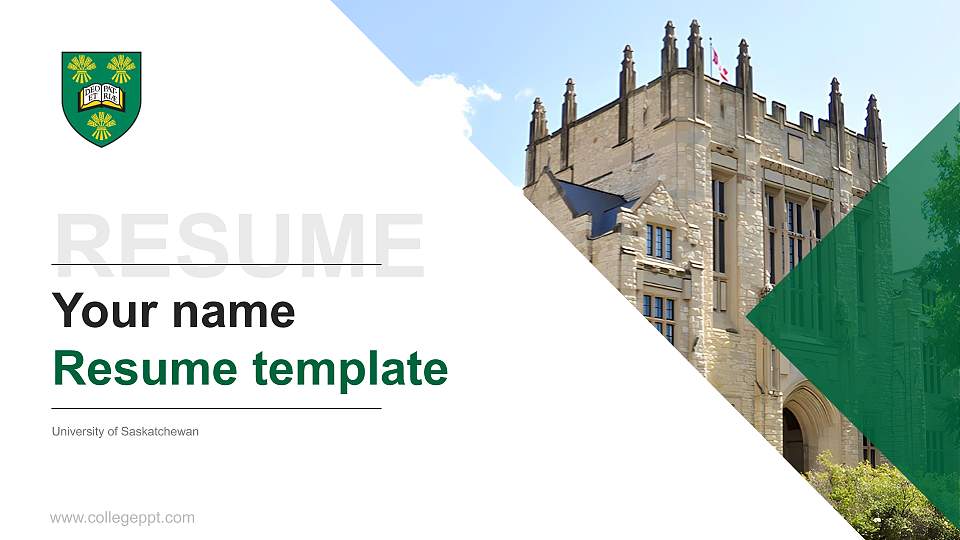 University of Saskatchewan Resume PPT Template16:9 ratio PPT effect preview image