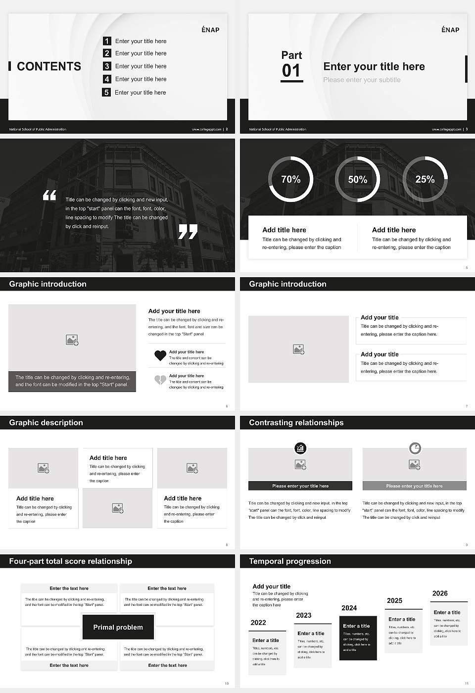 National School of Public Administration Thesis Proposal/Graduation Defense PPT Template16:9 ratio PPT effect preview image2