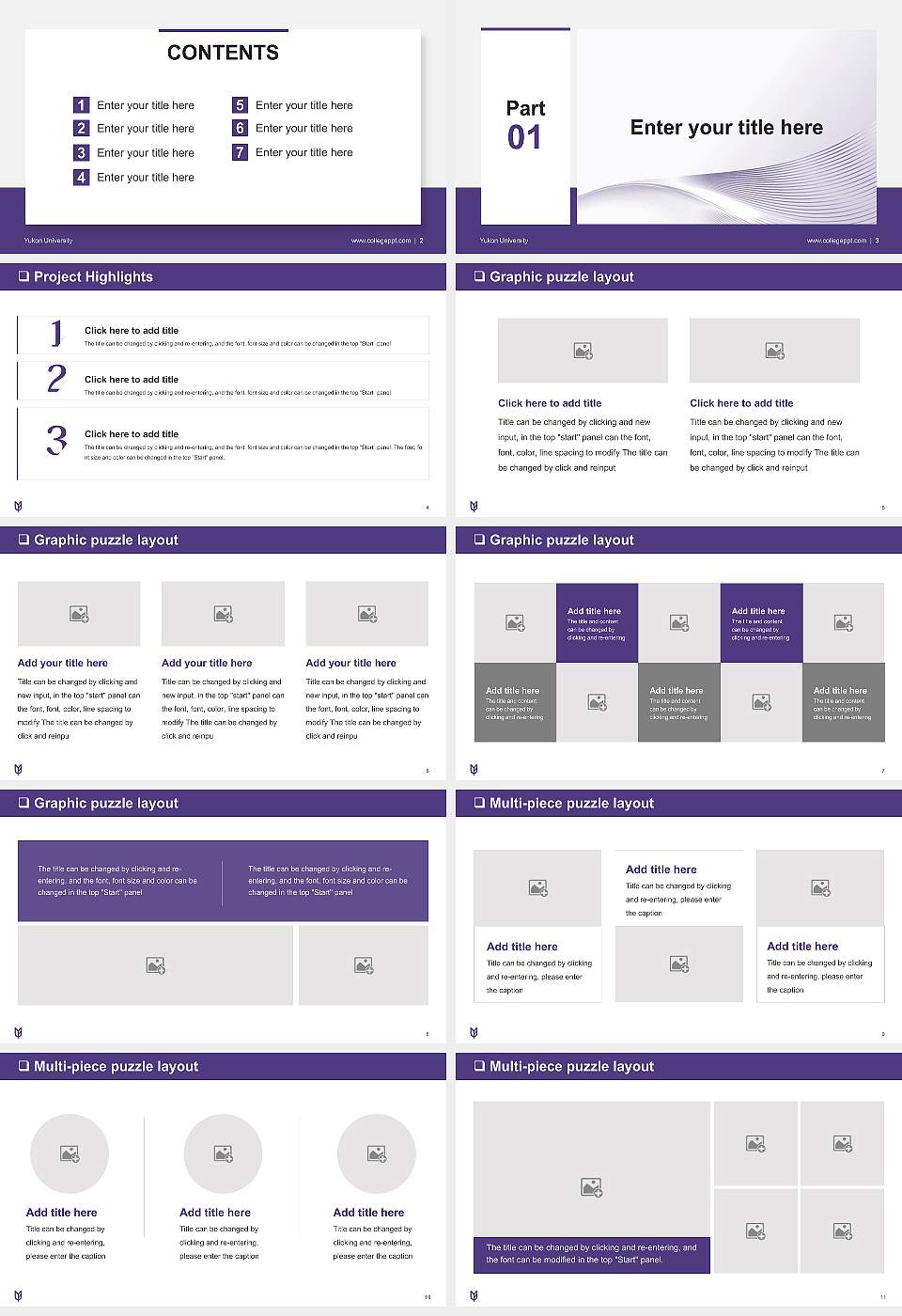 Yukon University General Purpose PPT Template16:9 ratio PPT effect preview image2