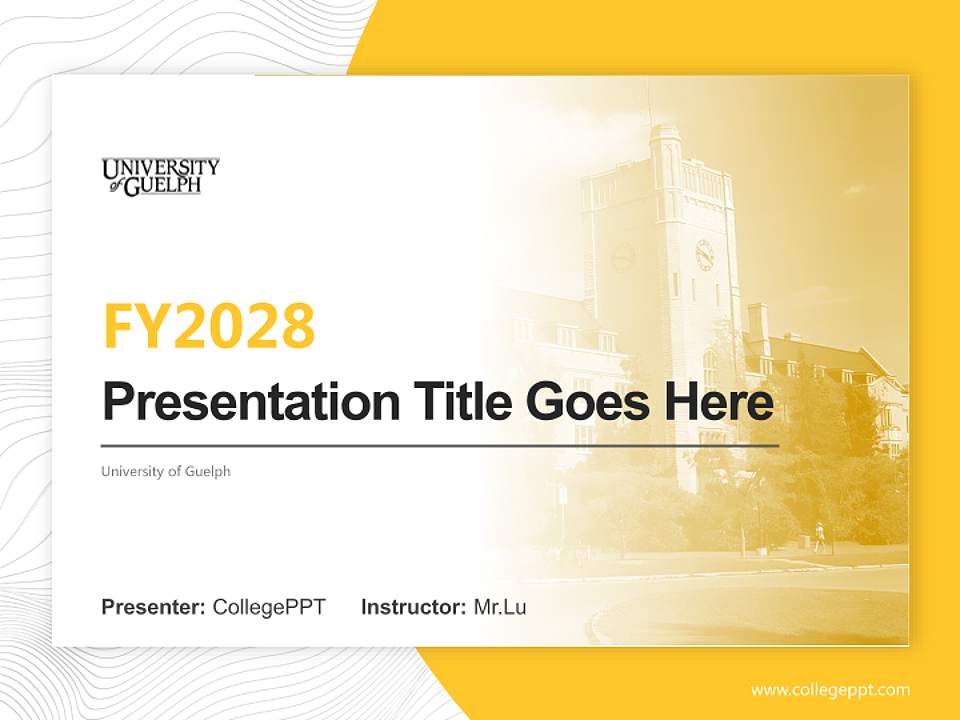 University of Guelph Academic Presentation/Research Findings Report PPT Template4:3 ratio PPT effect preview image5