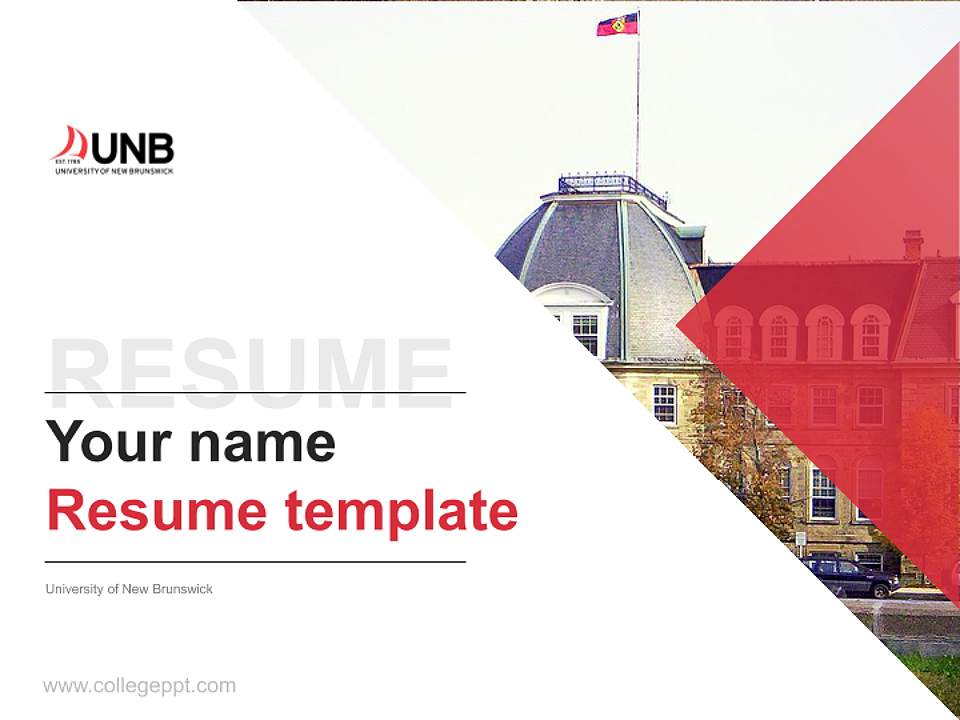 University of New Brunswick Resume PPT Template4:3 ratio PPT effect preview image5