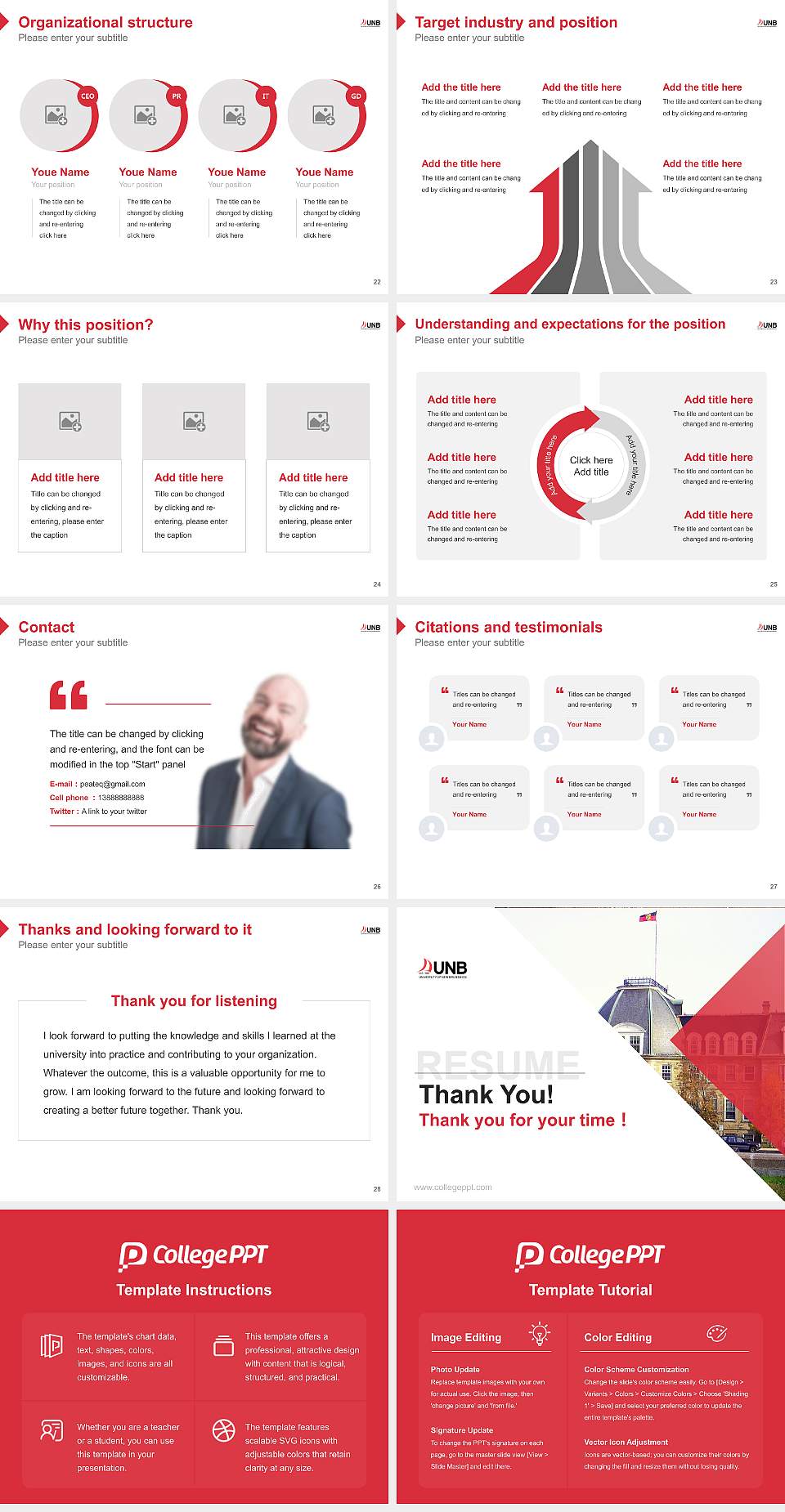 University of New Brunswick Resume PPT Template4:3 ratio PPT effect preview image4
