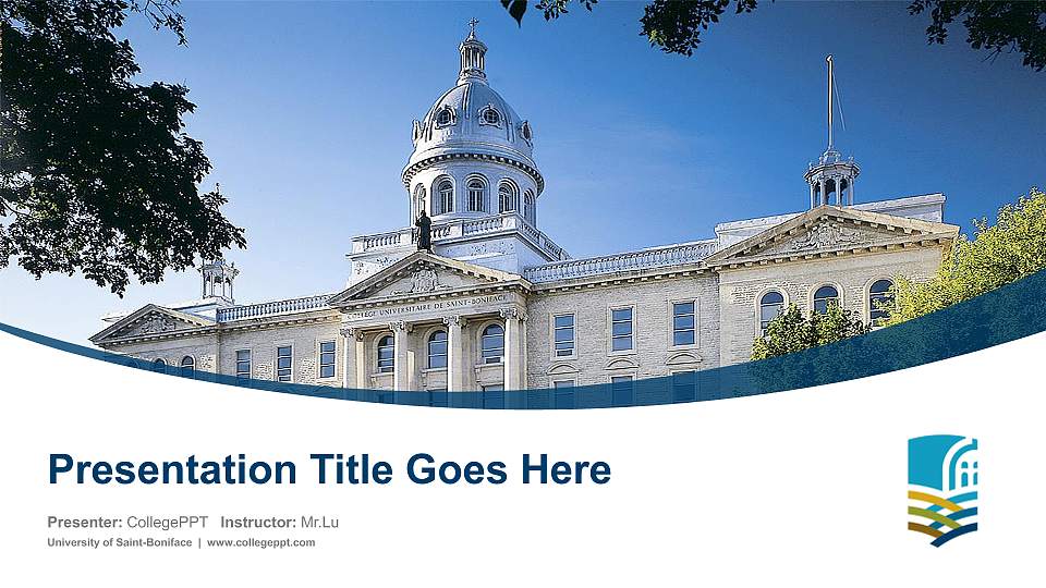 University of Saint-Boniface Course/Courseware Creation PPT Template16:9 ratio PPT effect preview image