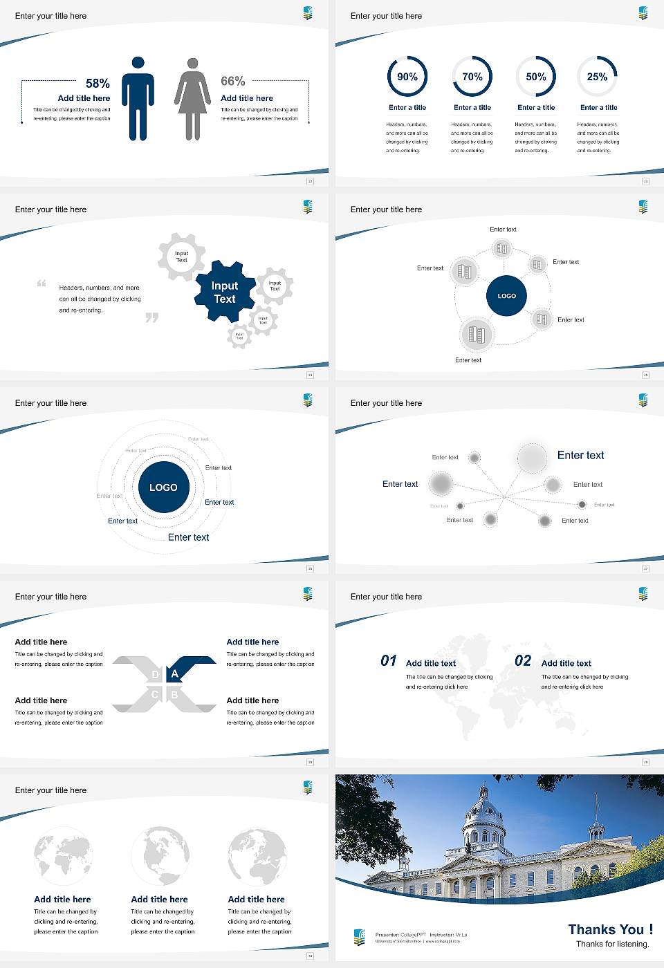 University of Saint-Boniface Course/Courseware Creation PPT Template16:9 ratio PPT effect preview image4