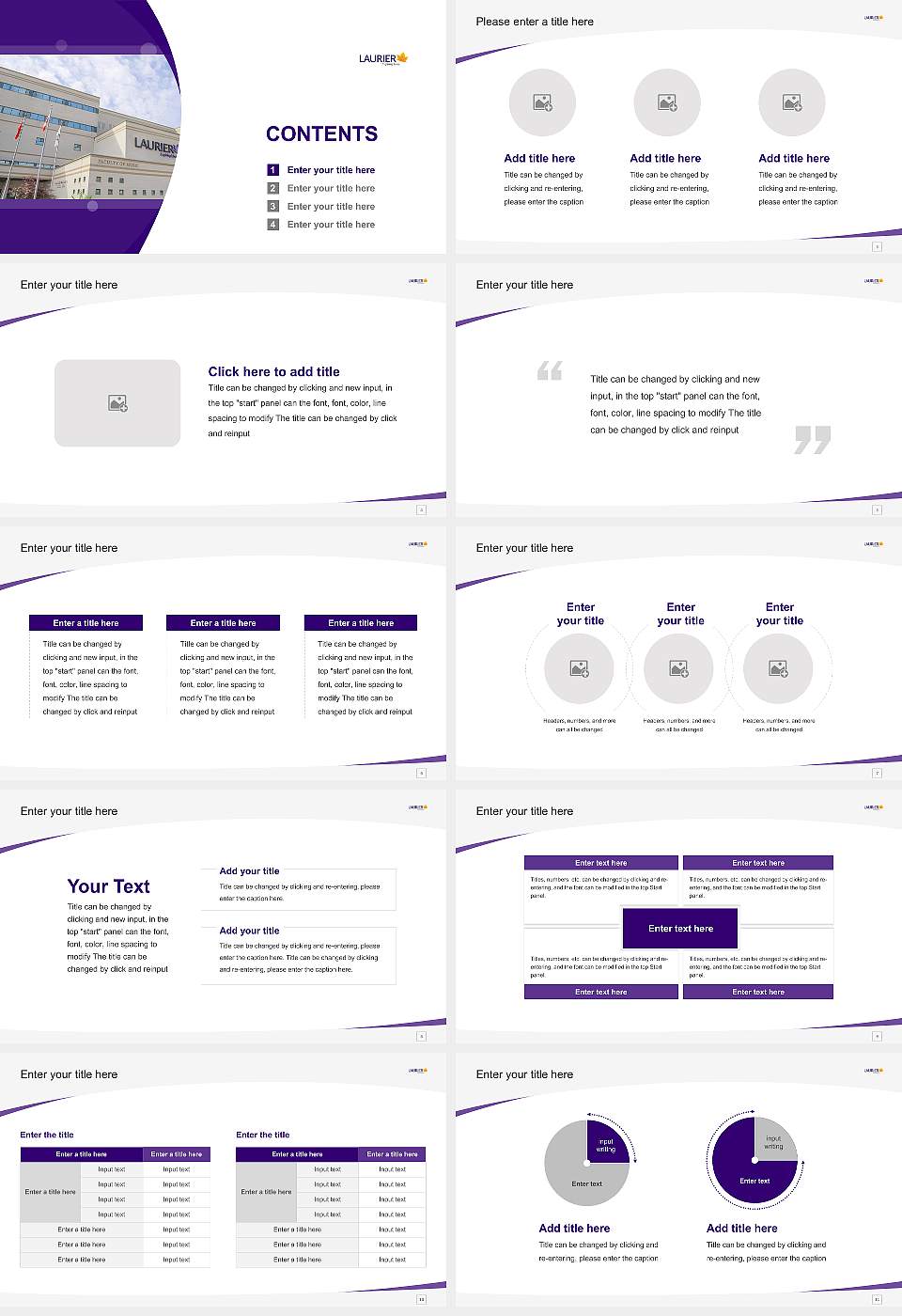 Wilfrid Laurier University Course/Courseware Creation PPT Template16:9 ratio PPT effect preview image2