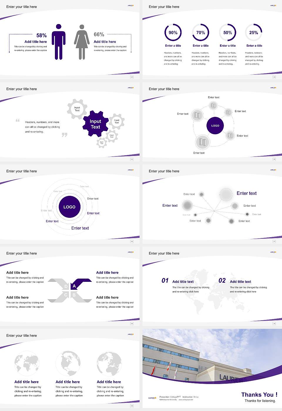 Wilfrid Laurier University Course/Courseware Creation PPT Template16:9 ratio PPT effect preview image4