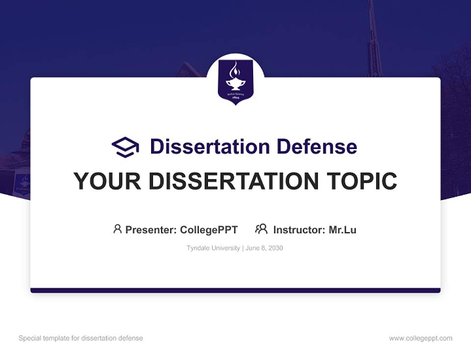 Tyndale University Graduation Thesis Defense PPT Template4:3 ratio PPT effect preview image7
