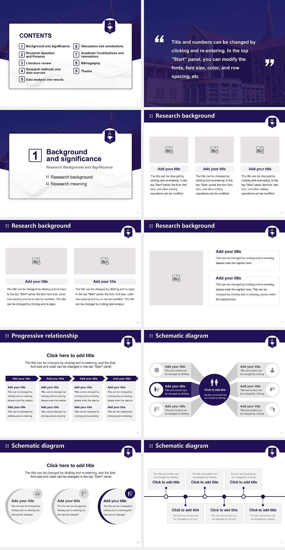 Tyndale University Graduation Thesis Defense PPT Template4:3 ratio PPT effect preview image2