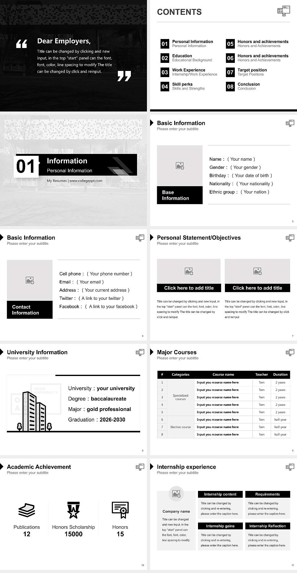 Ontario College of Art and Design University Resume PPT Template4:3 ratio PPT effect preview image2