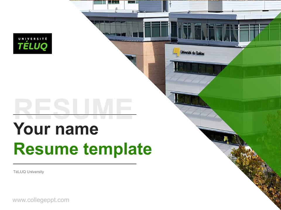 TéLUQ University Resume PPT Template4:3 ratio PPT effect preview image5