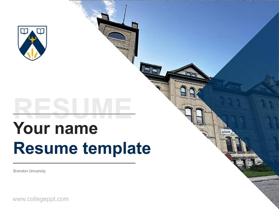 Brandon University Resume PPT Template4:3 ratio PPT effect preview image5