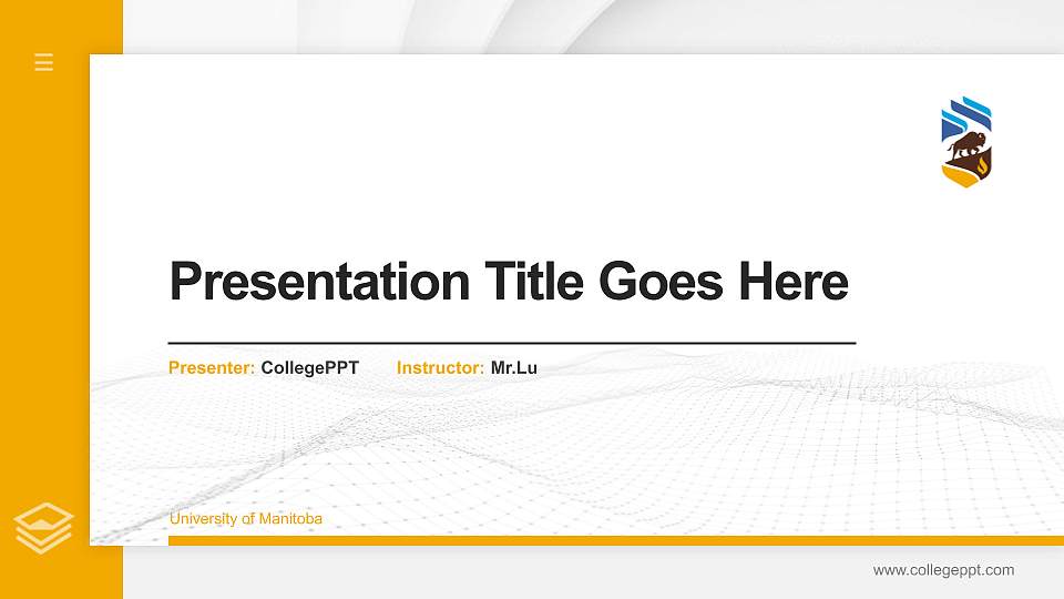 University of Manitoba Thesis Proposal/Graduation Defense PPT Template16:9 ratio PPT effect preview image