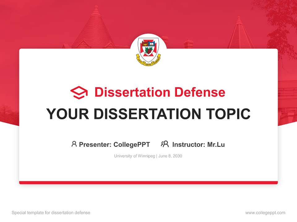 University of Winnipeg Graduation Thesis Defense PPT Template4:3 ratio PPT effect preview image7