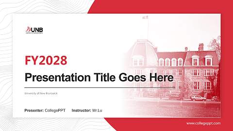 University of New Brunswick Academic Presentation/Research Findings Report PPT Template
