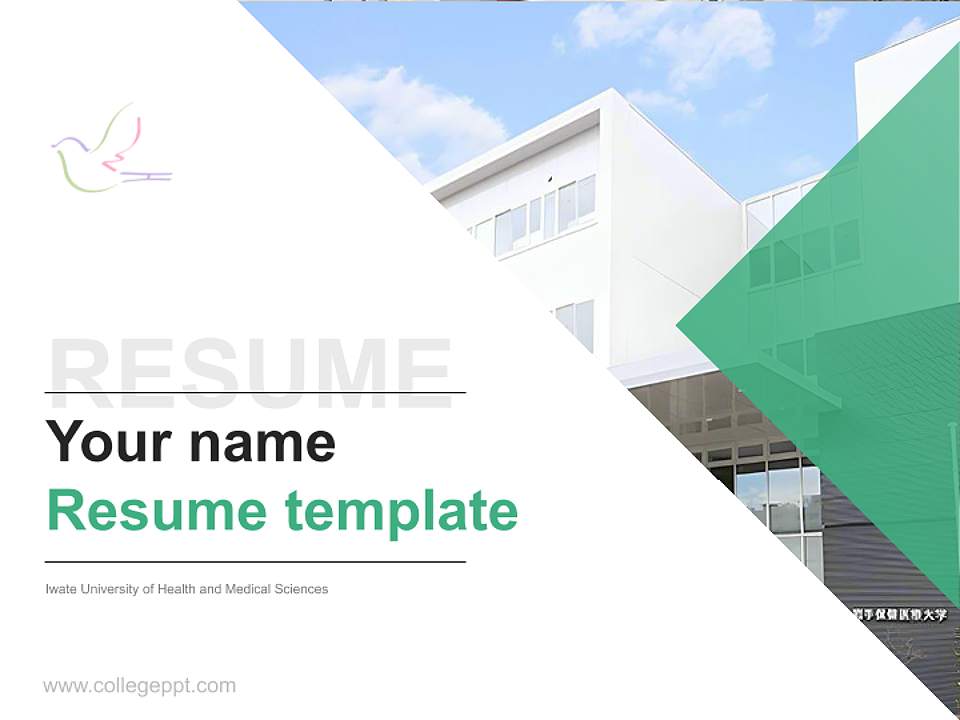 Iwate University of Health and Medical Sciences Resume PPT Template4:3 ratio PPT effect preview image5
